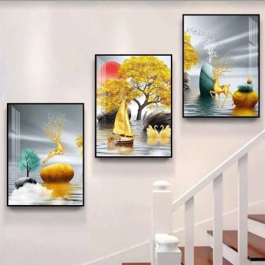 Bộ 3 Tranh Tráng Gương Cầu Thang Hiện Đại - Trang trí Phòng Khách, Ngủ 250.000đ 8