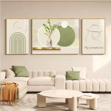 Bộ 3 tranh treo tường hoa lá canvas – Trang trí phòng khách, quà tặng, 205.190₫