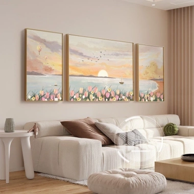 Bộ 3 tranh vải cao cấp - Trang trí phòng ngủ, phòng khách, khách sạn - 191.200đ