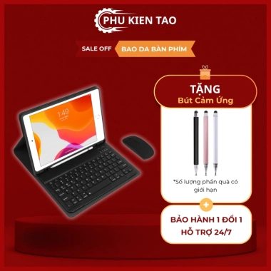 Bộ 3 trong 1: Bao da iPad, Bàn phím và Chuột Bluetooth, ngăn bút, tương thích iPad Air 4/Pro 11/10.5/9.7, giá 155.000 VND