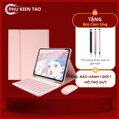 Bộ 3 trong 1: Bao da iPad, Bàn phím và Chuột Bluetooth, ngăn bút, tương thích iPad Air 4/Pro 11/10.5/9.7, giá 155.000 VND