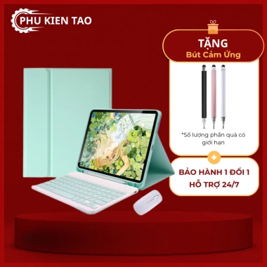 Bộ 3 trong 1: Bao da iPad, Bàn phím và Chuột Bluetooth, ngăn bút, tương thích iPad Air 4/Pro 11/10.5/9.7, giá 155.000 VND
