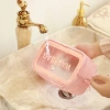 Bộ 3 túi WASHBAG hồng trong suốt đựng mỹ phẩm chống thấm nước, nhiều kích cỡ du lịch 5
