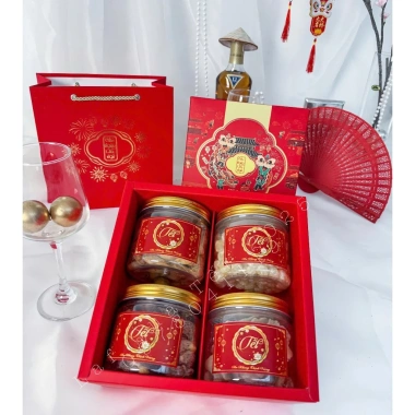 Bộ 3 vỏ hộp đựng hũ thủy tinh 2.026 - Đựng hạt dinh dưỡng, kẹo Tết, chỉ 110k 6