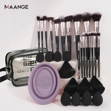 Bộ 30 dụng cụ trang điểm MAANGE Cọ chuyên nghiệp, bọt biển silicone, chất tẩy rửa an toàn, phù hợp mọi phong cách, bộ cọ makeup chuyên gia, dễ rửa sạch, chỉ 209.000₫ 10