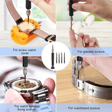 Bộ 31 mảnh thay pin, tua vít, dây đeo đồng hồ - Dụng cụ tháo lưng & giá đỡ mặt sau, giảm 20% 7
