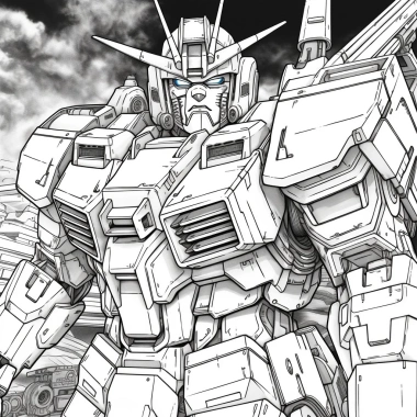Bộ 33 tranh tô màu robot và siêu nhân Gundam - A4 A5 trẻ em, giá ưu đãi 15.000đ 4