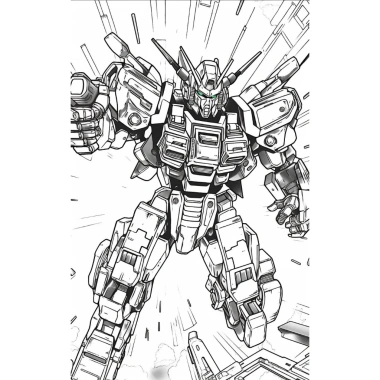 Bộ 33 tranh tô màu robot và siêu nhân Gundam - A4 A5 trẻ em, giá ưu đãi 15.000đ 8