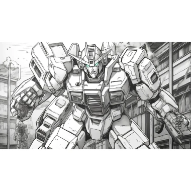 Bộ 33 tranh tô màu robot và siêu nhân Gundam - A4 A5 trẻ em, giá ưu đãi 15.000đ 9