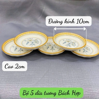 Bộ 35 chi tiết Chén Tô Dĩa Gốm Sứ Hoa Bách Hợp 10 Người - Họa Tiết Sang Trọng, Giá Ưu Đãi 673.200 VND 3