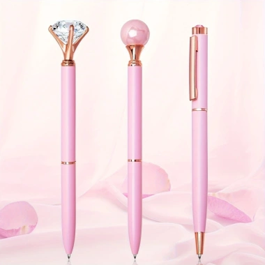 Bộ 3/5/8 Bút Hồng Nhân Tạo Kim Cương - Nhật Ký, Cưới, Văn Phòng - 75.317 VND