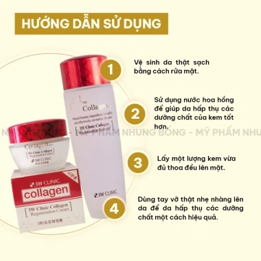 Bộ 3W CLINIC Hàn Quốc Collagen Chống Lão Hóa, Da Săn Chắc, Dưỡng Ẩm, Trắng Da – 330.000₫ 5