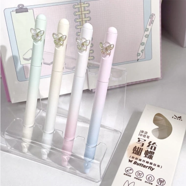 Bộ 4 Bướm Gel Bút Mực Đen - Thiết Kế Độc Đáo, Bền, Văn Phòng Phẩm, Giá 57.497₫