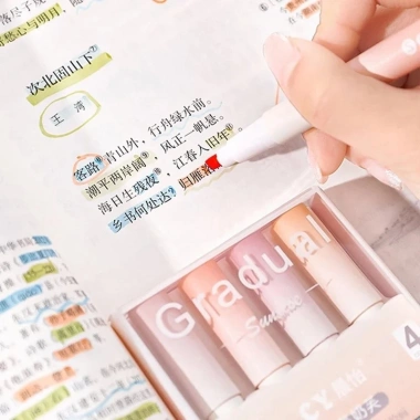 Bộ 4 Bút Dạ Quang Đầu Mềm Gradient - Đánh Dấu, Ghi Chú Văn Phòng, Giá 20.000₫ 6
