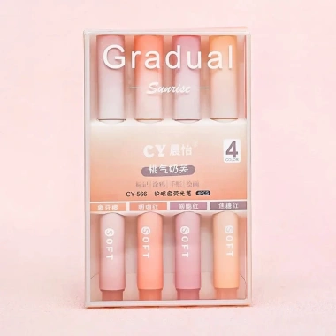 Bộ 4 Bút Dạ Quang Đầu Mềm Gradient - Đánh Dấu, Ghi Chú Văn Phòng, Giá 20.000₫ 7