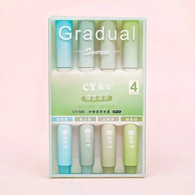 Bộ 4 Bút Dạ Quang Đầu Mềm Gradient - Đánh Dấu, Ghi Chú Văn Phòng, Giá 20.000₫ 9