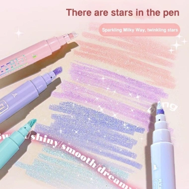 Bộ 4 Bút Dạ Quang Pastel Glitter - Highlight Dễ Thương, Mực Đều Không Nhòe cho Học Sinh, giảm còn 39.000₫ 4
