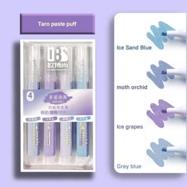 Bộ 4 Bút Dạ Quang Pastel Glitter - Highlight Dễ Thương, Mực Đều Không Nhòe cho Học Sinh, giảm còn 39.000₫ 6