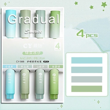 Bộ 4 bút đánh dấu Highlight HI09 - Dạ quang Gradual, màu dịu mắt, giá 25.300₫ 9
