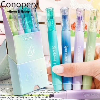 Bộ 4 Bút Highlight CONOPERY - Huỳnh Quang Xiên Lấp Lánh, Bảo Vệ Mắt, Quà Tặng 53.680 VND