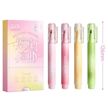 Bộ 4 Bút Highlight CONOPERY - Huỳnh Quang Xiên Lấp Lánh, Bảo Vệ Mắt, Quà Tặng 53.680 VND