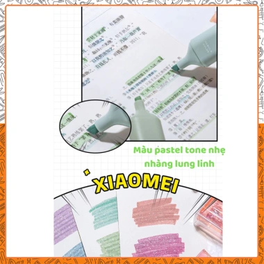 Bộ 4 bút highlight dạ quang HI19 nhũ lấp lánh ánh kim - Đánh dâu dễ thương, chỉ 71.500 VND