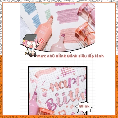 Bộ 4 bút highlight dạ quang HI19 nhũ lấp lánh ánh kim - Đánh dâu dễ thương, chỉ 71.500 VND