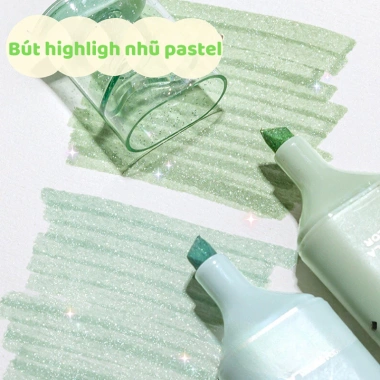 Bộ 4 bút highlight dạ quang nhũ lấp lánh HI19 - pastel ánh kim, giảm còn 74.750₫ 7