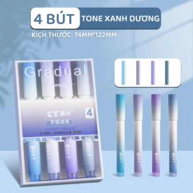 Bộ 4 Bút Highlight Macaron Gradient Màu Pastel Đánh Dấu Tiện Lợi, Giá 28.000₫ 9
