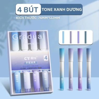 Bộ 4 Bút Highlight Macaron Gradient Màu Pastel Đánh Dấu Tiện Lợi, Giá 28.000₫ 10