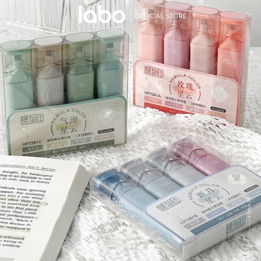 Bộ 4 Bút Highlight Pastel Nebula Mini Nhũ Phản Quang - Đánh Dấu và Bullet Journal, Giá 58.000 VND