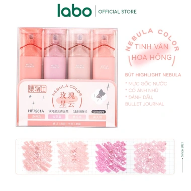 Bộ 4 Bút Highlight Pastel Nebula Mini Nhũ Phản Quang - Đánh Dấu và Bullet Journal, Giá 58.000 VND 10 Bộ 4 Bút Highlight Pastel Nebula Mini Nhũ Phản Quang - Đánh Dấu và Bullet Journal, Giá 58.000 VND 10