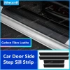 Bộ 4 Cái Dải Sợi Carbon Da Bảo Vệ Cửa Ô Tô Bên Bước Sill Chống Trầy Xước