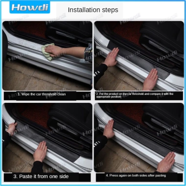 Bộ 4 Cái Dải Sợi Carbon Da Bảo Vệ Cửa Ô Tô Bên Bước Sill Chống Trầy Xước 7 Bộ 4 Cái Dải Sợi Carbon Da Bảo Vệ Cửa Ô Tô Bên Bước Sill Chống Trầy Xước 7