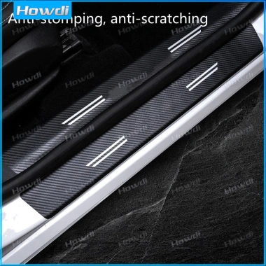 Bộ 4 Cái Dải Sợi Carbon Da Bảo Vệ Cửa Ô Tô Bên Bước Sill Chống Trầy Xước 8 Bộ 4 Cái Dải Sợi Carbon Da Bảo Vệ Cửa Ô Tô Bên Bước Sill Chống Trầy Xước 8
