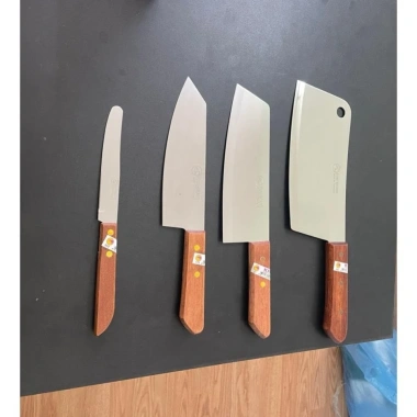 Bộ 4 dao Kiwi Thái cán gỗ - Đa năng, không gỉ, cắt thực phẩm, 410k Lê Quỳnh Market