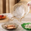 Bộ 4 Đĩa Nhựa Viền Bạc Hình Hoa Lòng Sâu - Khay Bánh Kẹo, Hạt Hướng Dương, Decor Tết