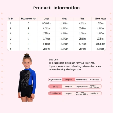 Bộ 4 Đồ Trẻ Em Bé Gái Trượt Băng Khiêu Vũ - Cổ Dài Kim Cương Sáng, Leotard + Quần Short, Túi Bảo Quản - 541k 2