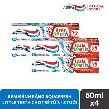 Bộ 4 kem đánh răng Aquafresh Little Teeth cho trẻ 3-5 tuổi - Giá ưu đãi 152.520₫