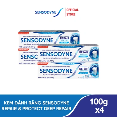 Bộ 4 kem Sensodyne Deep Repair 100g Hannah Olala giảm giá 384.120 VND bảo vệ răng ê buốt