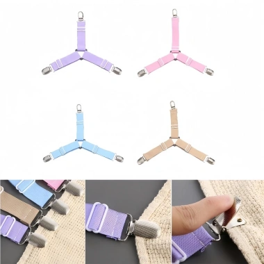 Bộ 4 kẹp ga giường drap chống xê dịch - Dây kẹp 3 chấu inox cố định, dây buộc tiện, giảm giá 18% chỉ 78.000₫