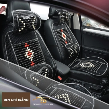 Bộ 4 Lót Ghế Nâng Lưng Hạt Gỗ Ô Tô - Đệm Lưới Thoáng Khí Giảm Đau Nhức Lưng 50.000₫