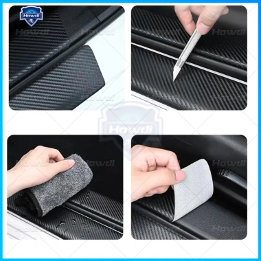 Bộ 4 miếng dán sợi carbon chống trầy cho cửa xe Mitsubishi bảo vệ bền giá ưu đãi 43.230 VND