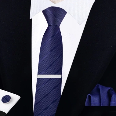 Bộ 4 món Cà vạt 6cm + Kẹp, Khăn cài vest, Khuy măng - Cravat thời trang, 169.900 VNĐ 4