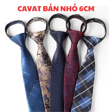 Bộ 4 món Cà vạt 6cm + Kẹp, Khăn cài vest, Khuy măng - Cravat thời trang, 169.900 VNĐ 7