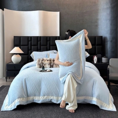 Bộ 4 món Chăn Ga Gối nỉ nhung sữa Chanitel chạm khắc - Chống tĩnh điện, giá 880k 10