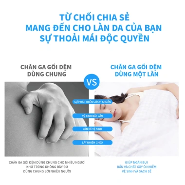 Bộ 4 món chăn ga vỏ gối du lịch dùng 1 lần, ga trải giường cao cấp, mềm mại thoáng khí, ngăn bụi bẩn - Giá ưu đãi 73.630₫ 2