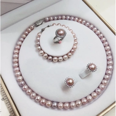 Bộ 4 món trang sức ngọc trai hồng phấn sang trọng - quà tặng dự tiệc Ngọc Trai Trường Thịnh 2 Bộ 4 món trang sức ngọc trai hồng phấn sang trọng - quà tặng dự tiệc Ngọc Trai Trường Thịnh 2
