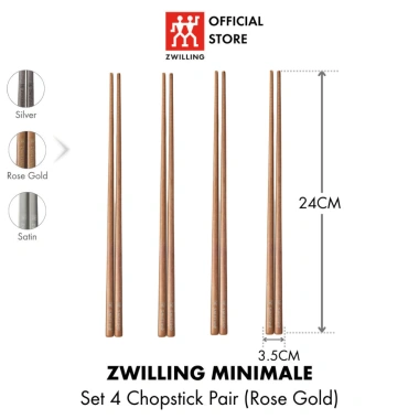 Bộ 4 món ZWILLING Minimale thép không gỉ Rose Gold – Đũa, Muỗng, Nĩa, Dao, giảm còn 394k 9 Bộ 4 món ZWILLING Minimale thép không gỉ Rose Gold – Đũa, Muỗng, Nĩa, Dao, giảm còn 394k 9