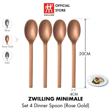 Bộ 4 món ZWILLING Minimale thép không gỉ Rose Gold – Đũa, Muỗng, Nĩa, Dao, giảm còn 394k 10 Bộ 4 món ZWILLING Minimale thép không gỉ Rose Gold – Đũa, Muỗng, Nĩa, Dao, giảm còn 394k 10